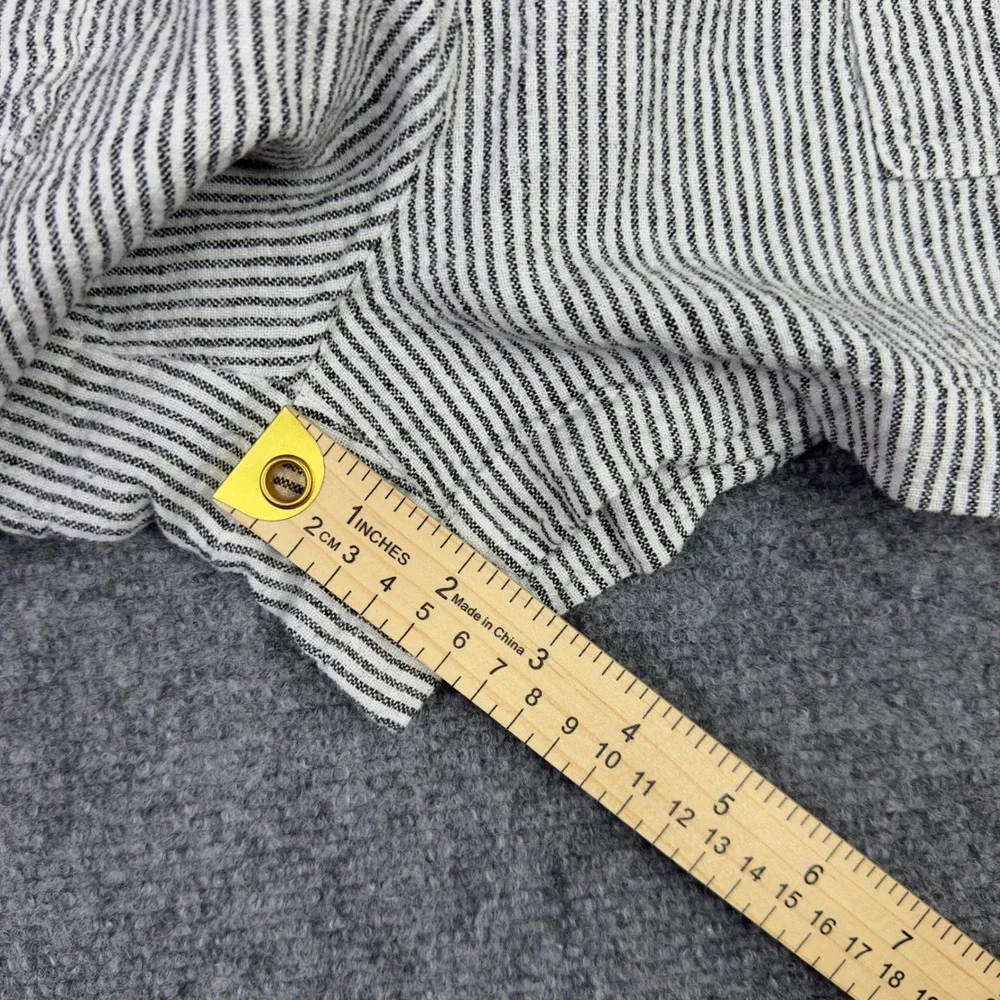 J.Crew Shorts M Black White Linen Blend Striped Coastal Minimalist Vacation Boho